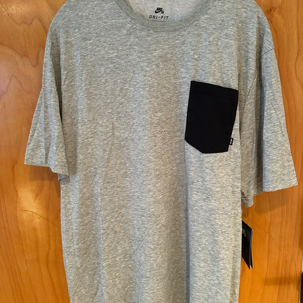 Nike Gray Dri-Fit Tee with Black Pocket